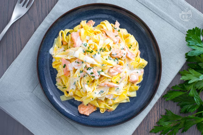 Tagliatelle with salmon