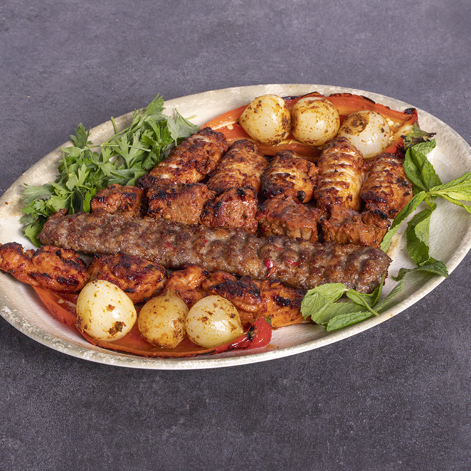 Grill plate for 2 people