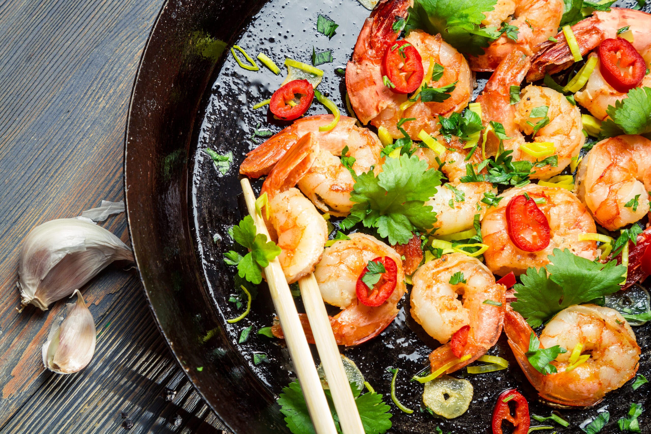 Pan-cooked scampi (wild-caught)